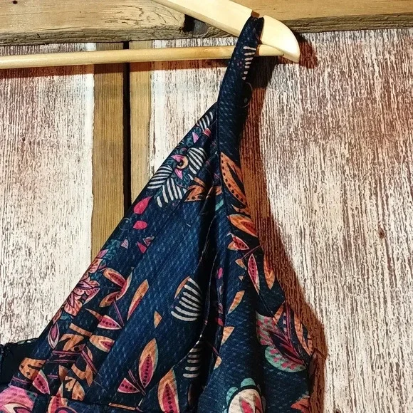 NEW averie Halley Paisley floral cobalt blue draped corset midi women dress XXL - Picture 5 of 15